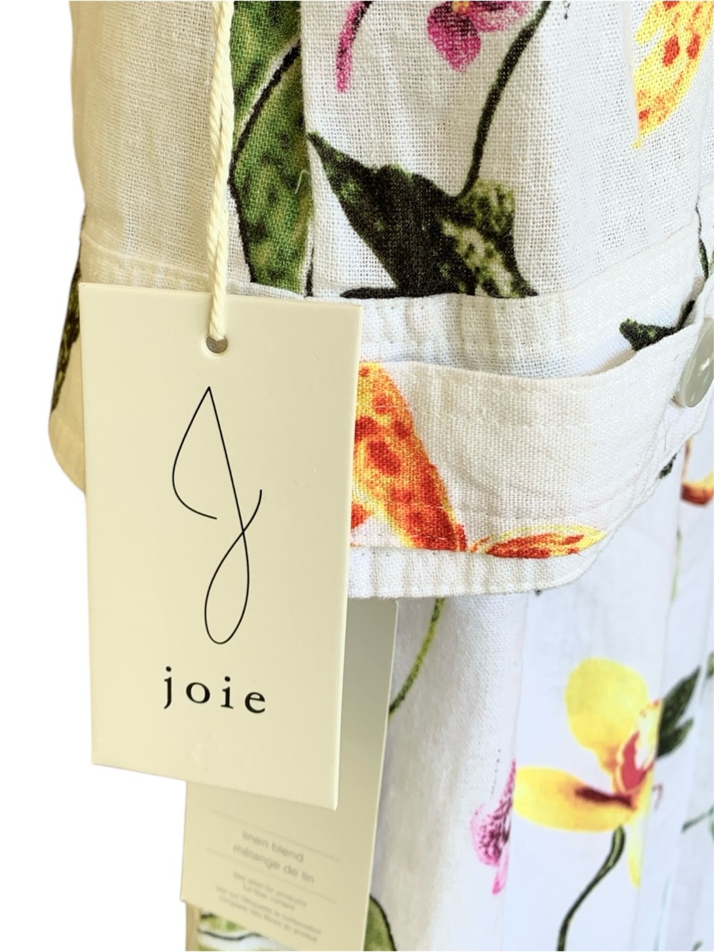 Joie Linen Blend Dress & Jacket Matching Set Tropical Orchid Floral